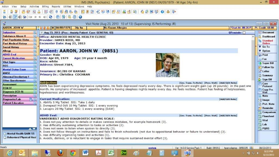 screenshot of EMR Software